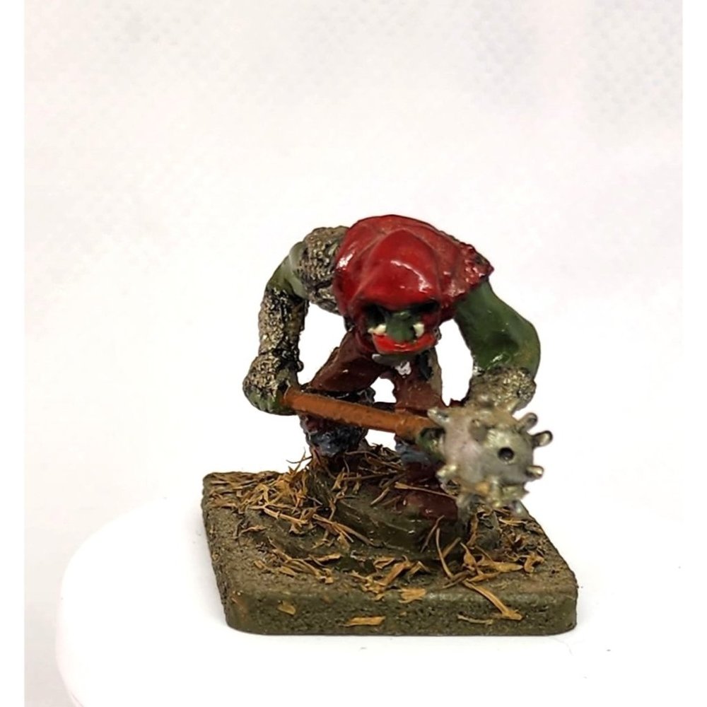 Vintage Ogre Stone Figurine Warrior Collectible Statue for Stone Slab Décor